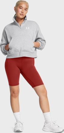 Under Armour Icon Fleece Sweatshirt Womens Gray Oversized 1/2 Zip DSGL227