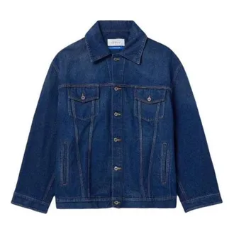 Off-white Oversize Logo-Appliqued Denim Jacket OMYE090C99DEN0024400