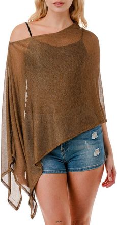 MARCUS ADLER Metallic Mesh Poncho in Bronze at Nordstrom Rack