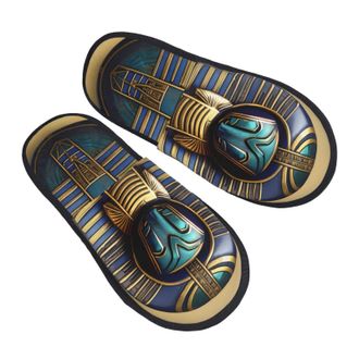 Generic Egyptian Scarabs Women Men House Slippers Cosy Slippers Fuzzy Shoes For Indoor Winter Bedroom M