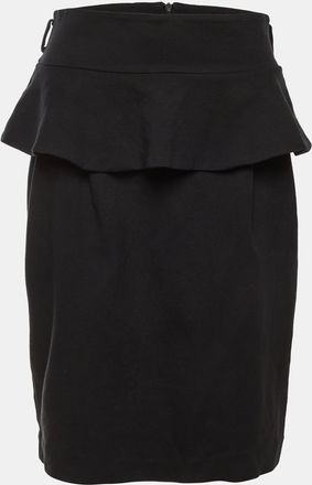 Roberto Cavalli Cavalli Class Black Jersey Peplum Pencil Skirt