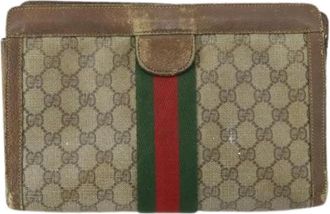 Gucci Pre-owned Clutches, female, Beige, Size: ONE SIZE Pre-owned Plastic Clutch