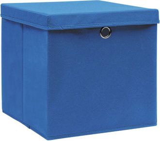 vidaXL Cajas De Almacenaje Con Tapas 10 Uds Azul 28x28x28 Cm Vidaxl