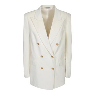Tagliatore Blazers, female, White, Size: XS Corduroy jacket with