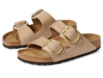 Birkenstock Arizona Big Buckle - Nubuck Leather Womens Shoes Sandcastle Nubuck : EU 41 (US Womens 10-10.5) Regular, Suede