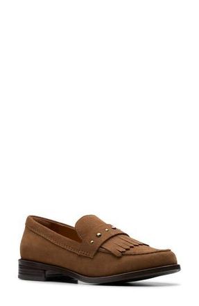 Clarks Hana Studded Loafer in Walnut Suede at Nordstrom Rack, Size 7.5