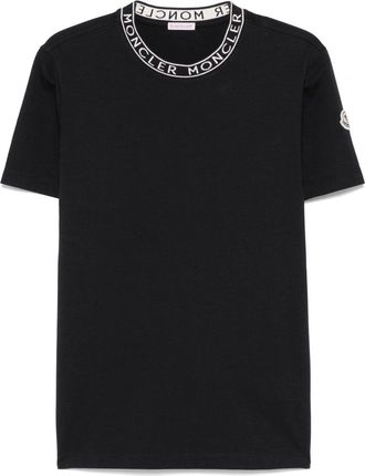 Moncler COTTON NECK BRANDING T SHIRT Size: XL, colour: BLUE