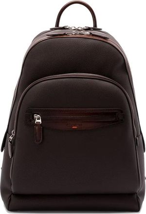 Santoni Zaino in pelle con zip - Marrone