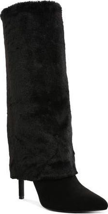 London Rag Everglade Faux Calf Hair Knee High Boot in Black at Nordstrom Rack, Size 9