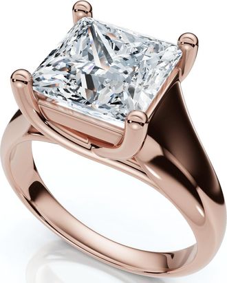 Pompeii3 Certified 3Ct Celestia Princess Cut Diamond Engagement Ring 14k Gold Lab Grown