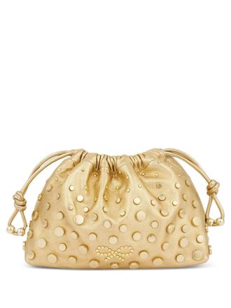 Anya Hindmarch studded drawstring clutch bag - women - Bos Taurus/Lambskin - One Size - Gold