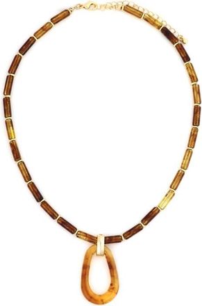 Panacea Beaded Pendant Necklace in Brown at Nordstrom