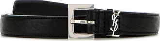Saint Laurent Black Leather Belt