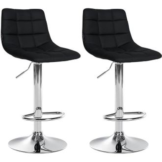 Clp Clp - Juego De 2 Taburetes De Bar Jerry En Polipiel Negro Cromado