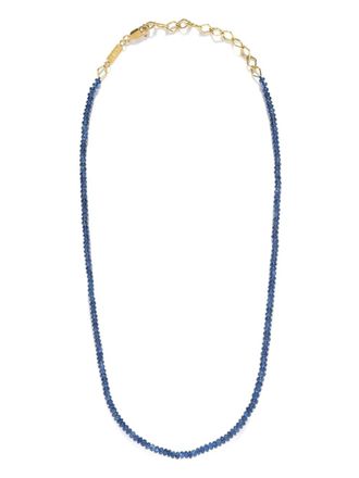Azlee 18kt yellow gold beaded Sapphire necklace - women - Burma Sapphire/18kt Yellow Gold - One Size