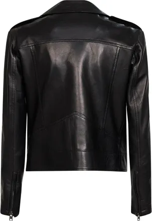 Salvatore Santoro Womens Biker Jacket Black Nappa Leather Ovine Bomber