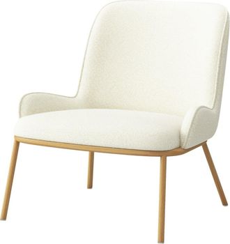 Moloo de tela Boucl&eacute; Ecru y metal efecto roble