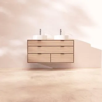Tikamoon Mueble de ba&ntilde;o de roble macizo 120 cm