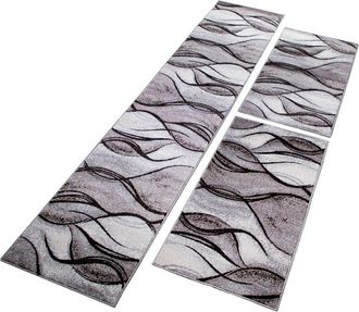 My Home Bettumrandung »Tritom« Höhe 9 mm 3 tlg. mit besonders weichem Flor, Kurzflor, modernes Wellen Muster