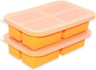 OEM Recipientes De Silicona Para Congelar Con Tapa (1 Taza), 2 Unidades, Recipiente De Silicona De F&aacute;cil Desmolde Para Cubitos De Hielo De Sopa