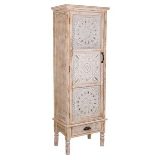 Wanderlust Deco Armario de madera tallada marrón 55x36x160