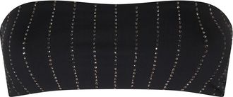 MC2 Saint Barth Zwarte Bandeau Bikini Top met Strass - Dames - Tops zonder mouwen - Zwart - XS - Tops