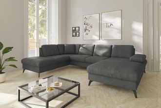 Sit&more Wohnlandschaft »Morris Jubi U-Form, B: 300 cm« mit Armteilfunktion & 1 Zierkissen, optional Bettfunktion