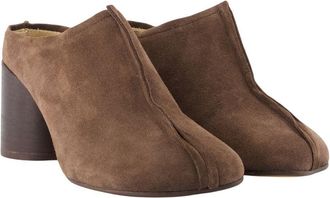 Maison Margiela Womens Chunky Heel Mule Brown Calfskin
