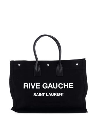 Saint Laurent Rive Gauche Shopper Canvas Large tote bag - Nero