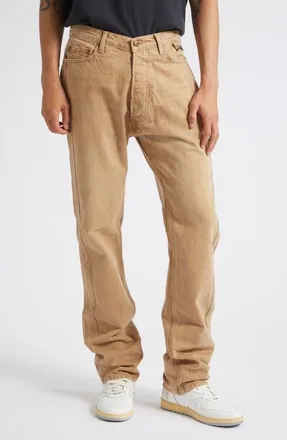 Rhude Traxedo Straight Leg Jeans in Washed Brown at Nordstrom, Size 36