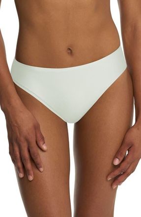 Natori Bliss Bare Stretch Cotton Thong in Iced Mint at Nordstrom, Size X-Small
