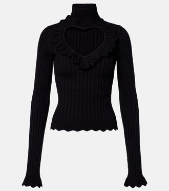 Balenciaga Heart cotton-blend top