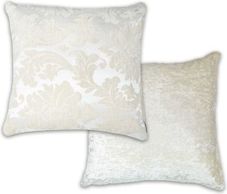 Emma Barclay Damask - Luxury Chenille Jacquard Cushion Cover in Ivory - Chocolate - Emma Barclay | TJ Hughes