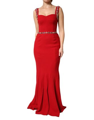 Dolce & Gabbana Womens Embellished Sheath-Mermaid Gown Red