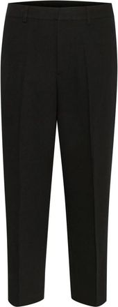 Kaffe Kasakura Cropped Broek met Rits - Dames - Vrijetijds broeken - Zwart - 2XL - Leer - Broeken