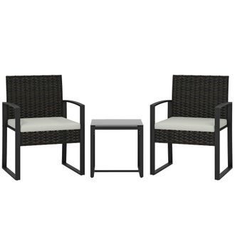 OUTSUNNY Conjunto de jard&iacute;n 58x55x76 cm crema