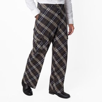 Burberry Check Wool Tailored Trousers, Brand Size 44 ( Waist Size 29.5 )