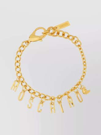 Moschino logo charm bracelet gold-tone finish