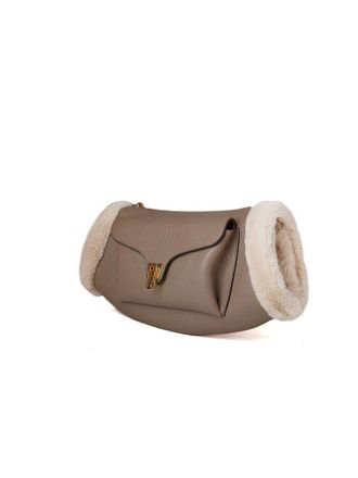 Coccinelle Womens Crossbody Bag Warm Taupe-Natural Cow Leather Polyester Crossbody-bags