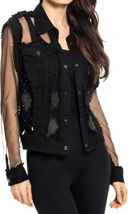 ADORE Studded Mesh Jacket In Black Denim