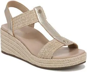 Vionic Calera Espadrille Wedge Sandal in Gold Met Leather at Nordstrom Rack, Size 6.5
