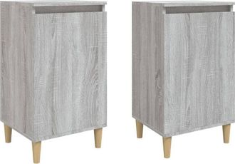 vidaXL Vidaxl - Mesitas de noche 2 uds madera contrachapada gris 40x35x70 cm