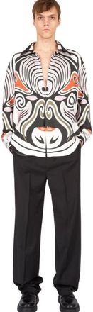 Act N&deg;1 Zijden blouse met abstracte print - Heren - Casual Overhemden - Veelkleurig - M - Overhemden