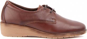 Purapiel Anilav 104913 Leather Oxford with Wedge for Women, brown, 8.5 UK