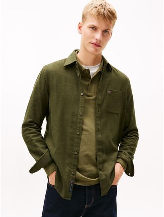 Tommy Hilfiger Mens Tommy Jeans Brushed Flannel Shirt - Green - XL