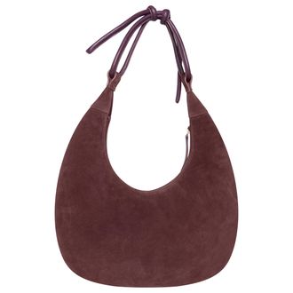 Barneys Womens Real Suede Burgundy Shoulder Bag Leather - One Size