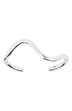 Madewell Wavy Cuff Bracelet in Warm Silver at Nordstrom