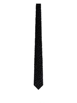 Fursac leopard-pattern cotton tie - Black