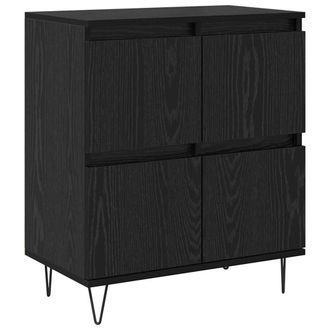 Berkfield Home Sideboard with Storage with Door Black 60 x 35 x 70 cm Engineered wood