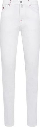 Kiton Witte Slim Fit Katoenen Jeans - Heren - Slim Fit Jeans - Wit - W34 - Katoen - Jeans